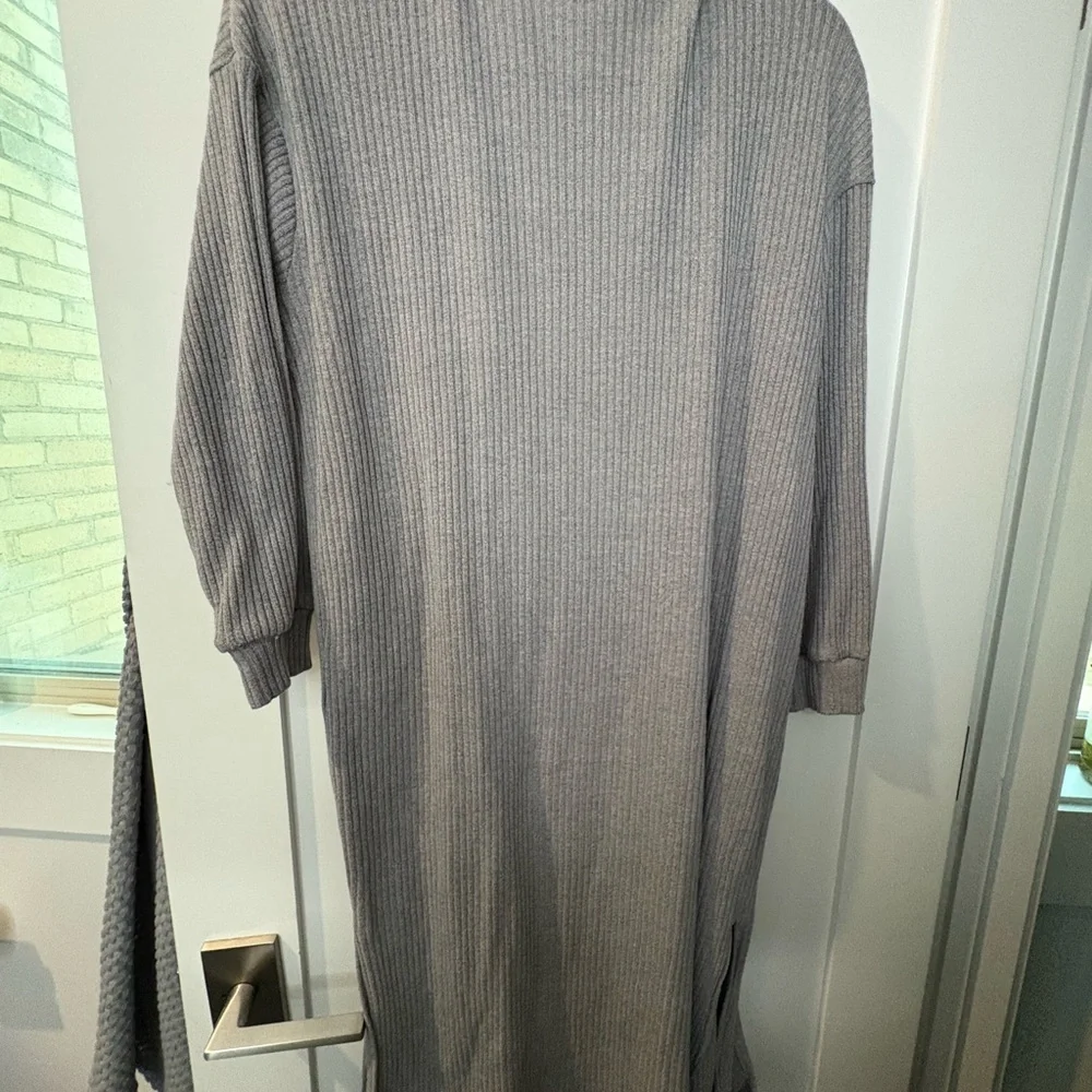 SHEIN Light Gray Open Front Cardigan XL KNIT